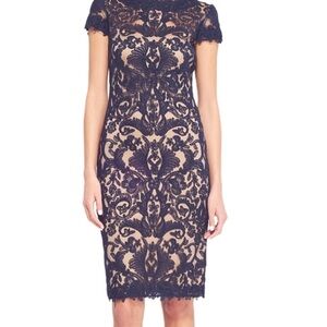 Tadashi Shoji Navy Lace Midi Dress